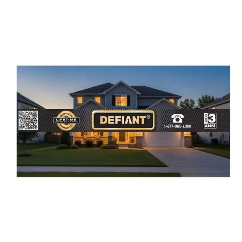 Defiant Tonebridge Matte Black Keyed Entry Door Lever with Square Rose NIB